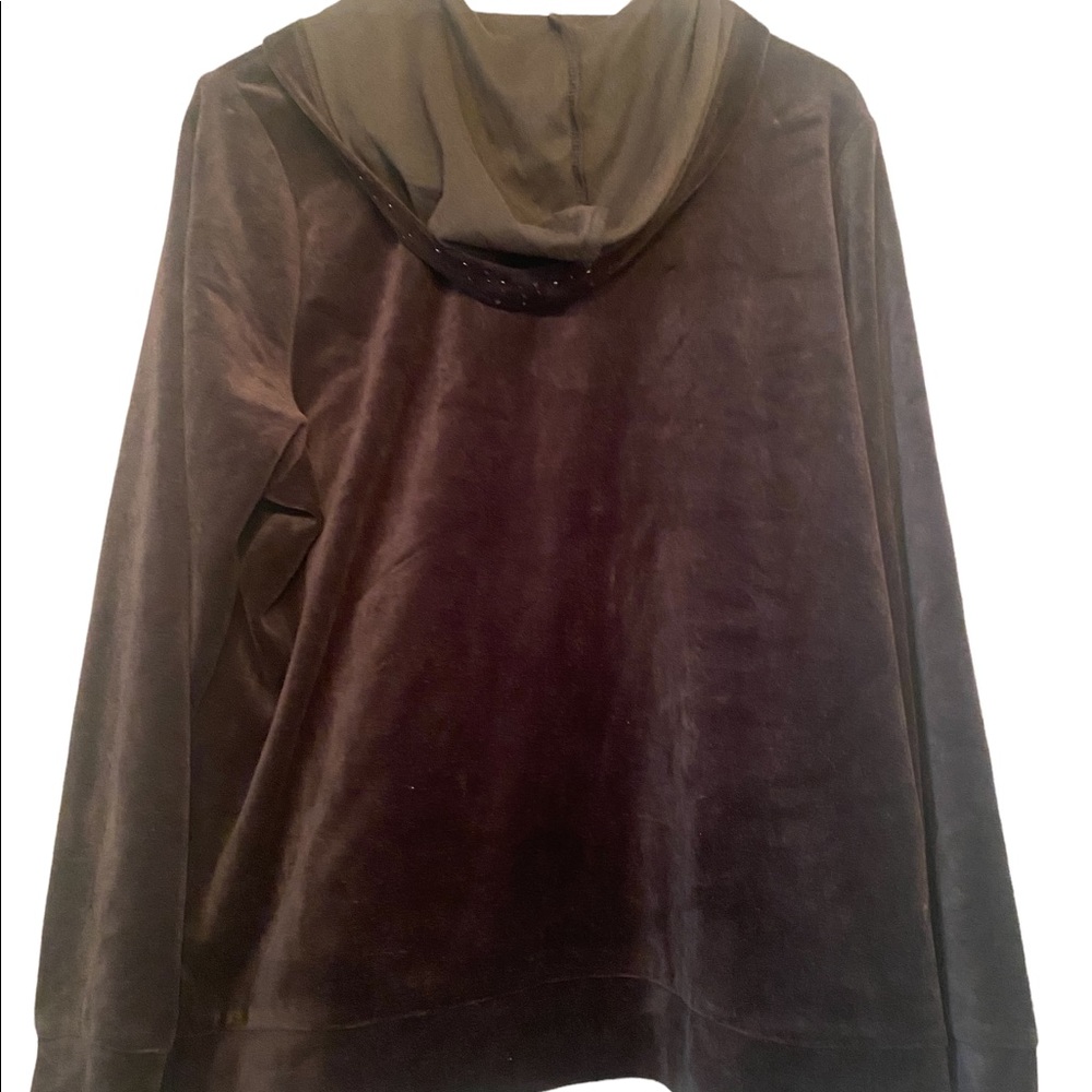 PRICED TO MOVE!! Style & Co Black Velour Hoodie Track Suit w Rhinestone Accents - Picture 4 of 15